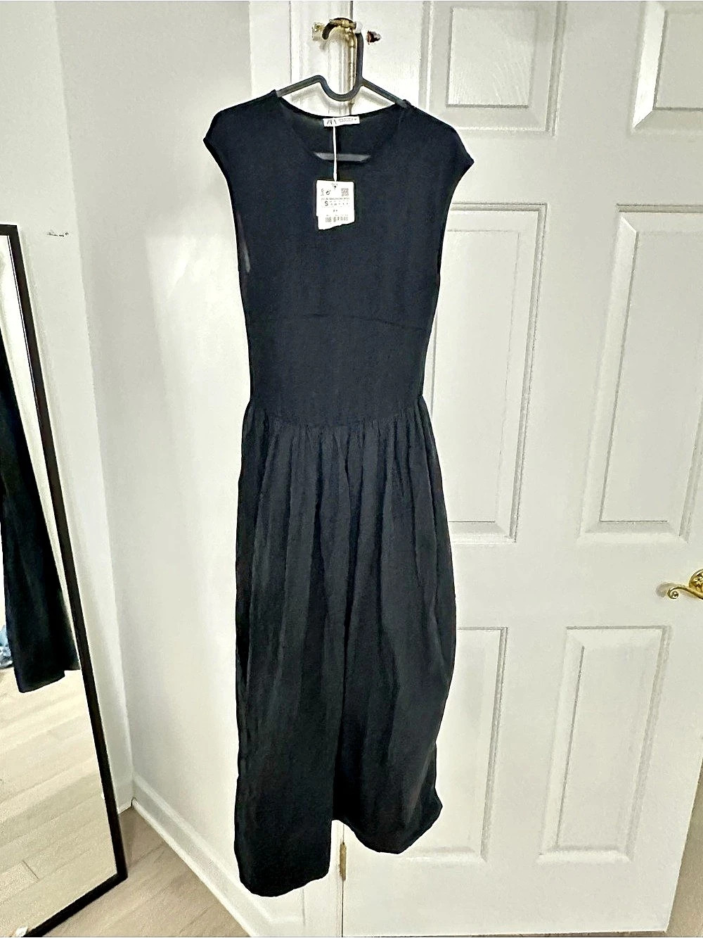 Zara Black Midi Dress Size Small NWT